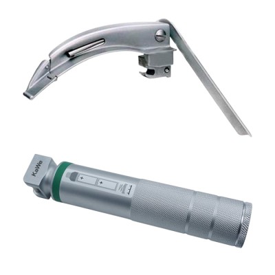 Ларингоскоп с клинком №2 для проведения затрудненной интубации, на батарейках, лампочка ксенон, сменный световод