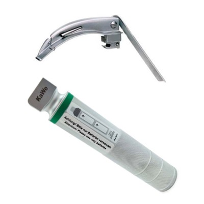 Ларингоскоп с клинком №2 для проведения затрудненной интубации, на батарейках, LED лампа, сменный световод